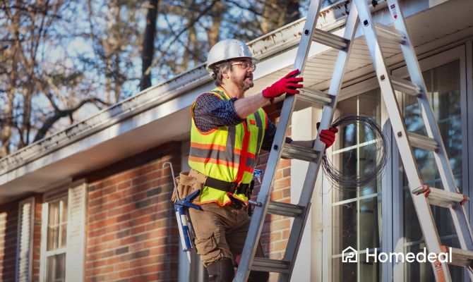 Un tecnico specializzato ispeziona il tetto per rilevare possibili infiltrazioni - Homedeal