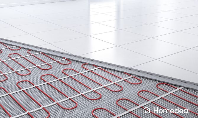 Impianto di riscaldamento a pavimento elettrico sotto piastrelle in ceramica - Homedeal
