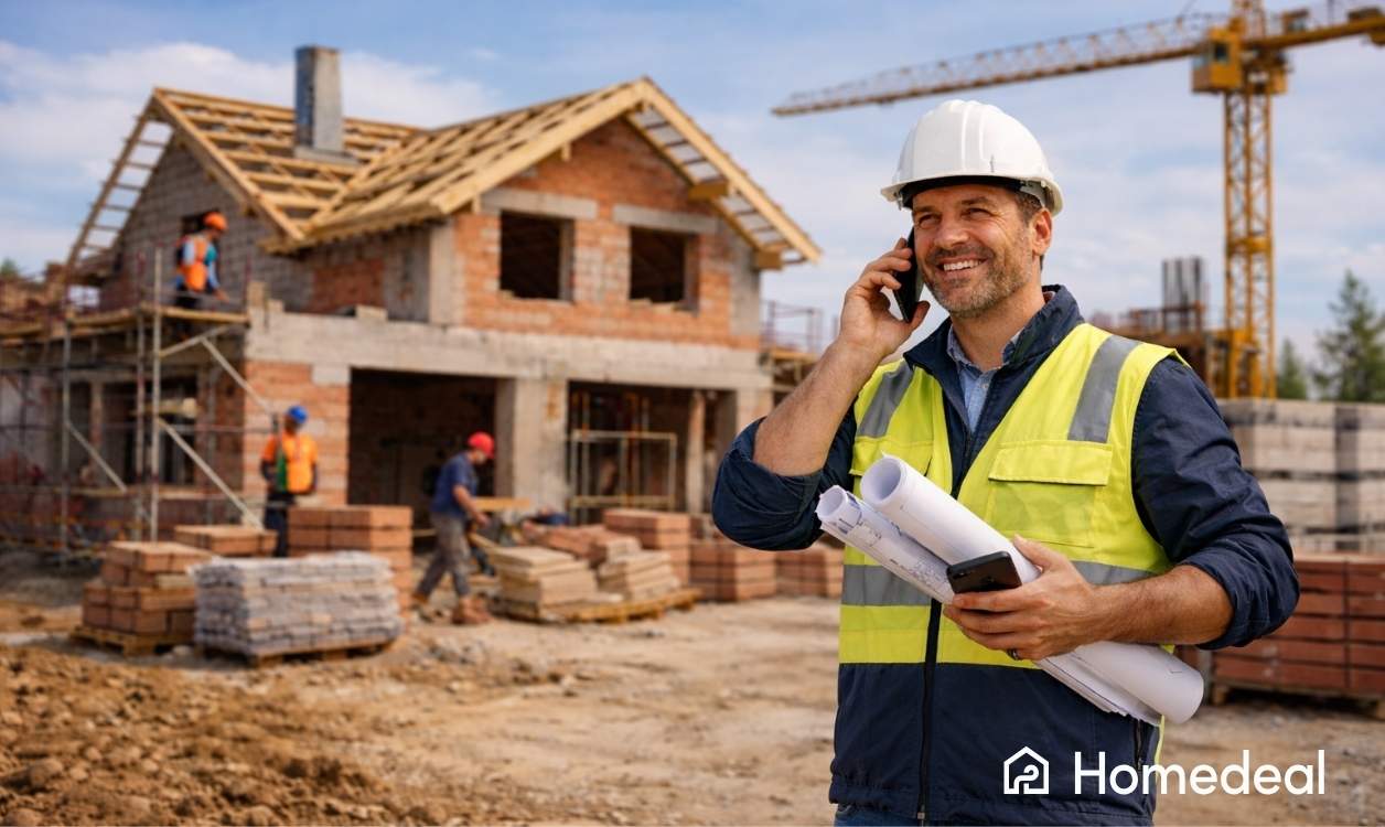 Un appaltatore che gestisce i lavori di una nuove costruzione - Homedeal