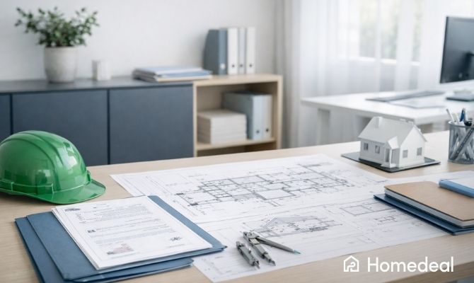 Progetto architettonico per la casa con planimetrie, documenti edilizi e modellino, utilizzato per la progettazione casa e la richiesta dei permessi di costruzione - Homedeal