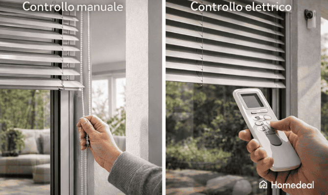 Differenza tra sistemi oscuranti con controllo manuale e controllo elettrico con telecomando - Homedeal